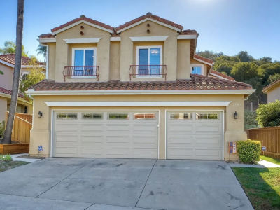 House in San Diego with a 3 car garage and a palm tree